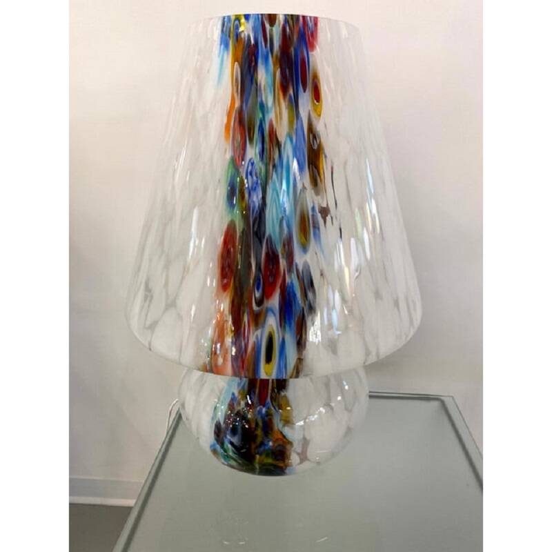 Contemporary Murano Glass Style Venetian Multicolored Millefiori Murrine Table Lamp