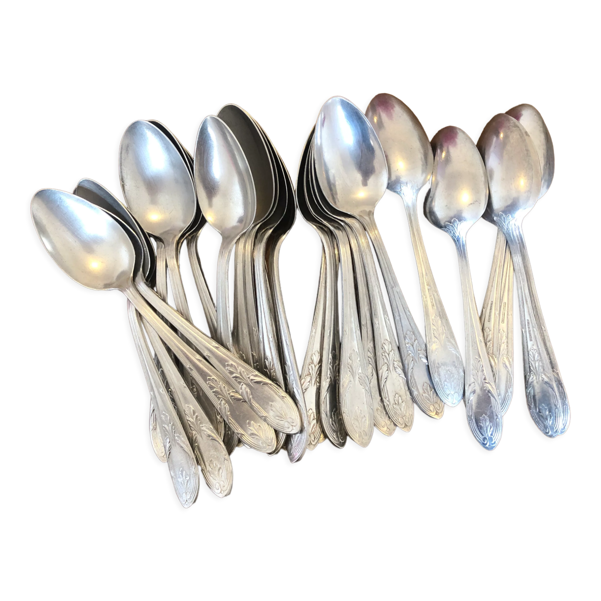 Set of 32 old Aluonickel spoons
