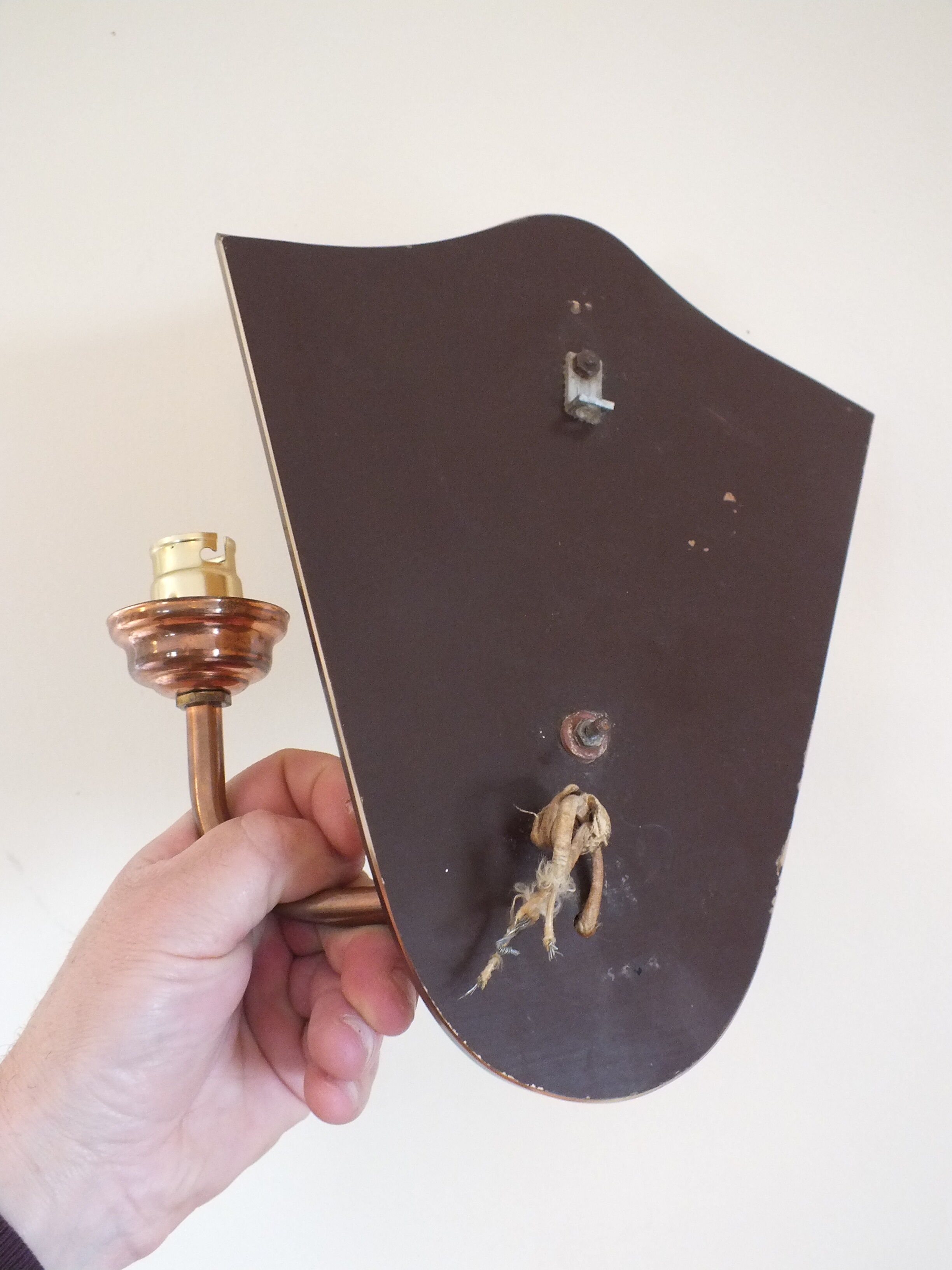 Art Deco wall lamp in mirror glass