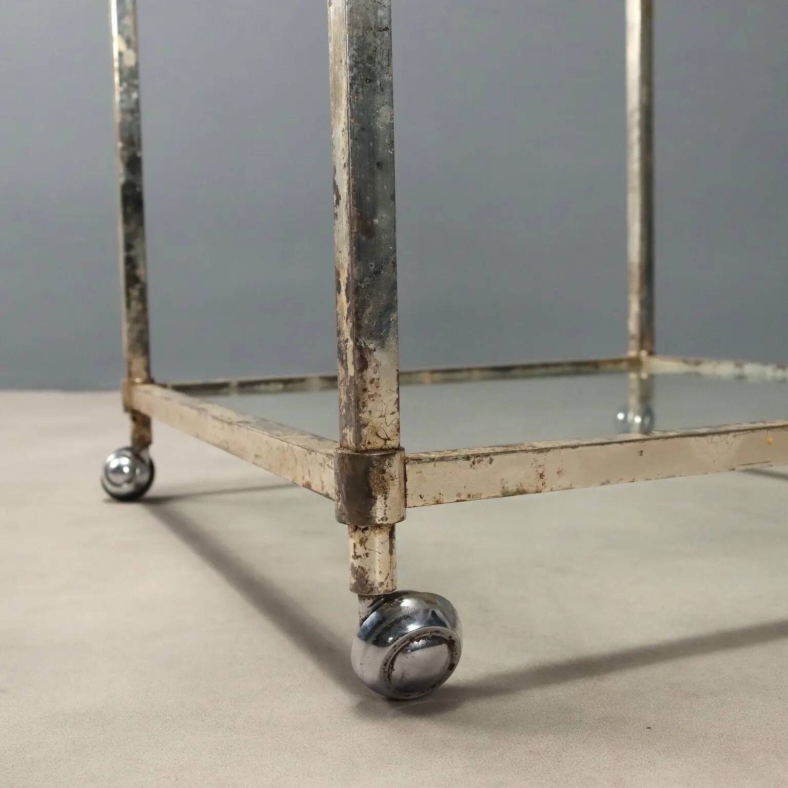 Vintage double-tiered dessert trolley, Italy, 1960s