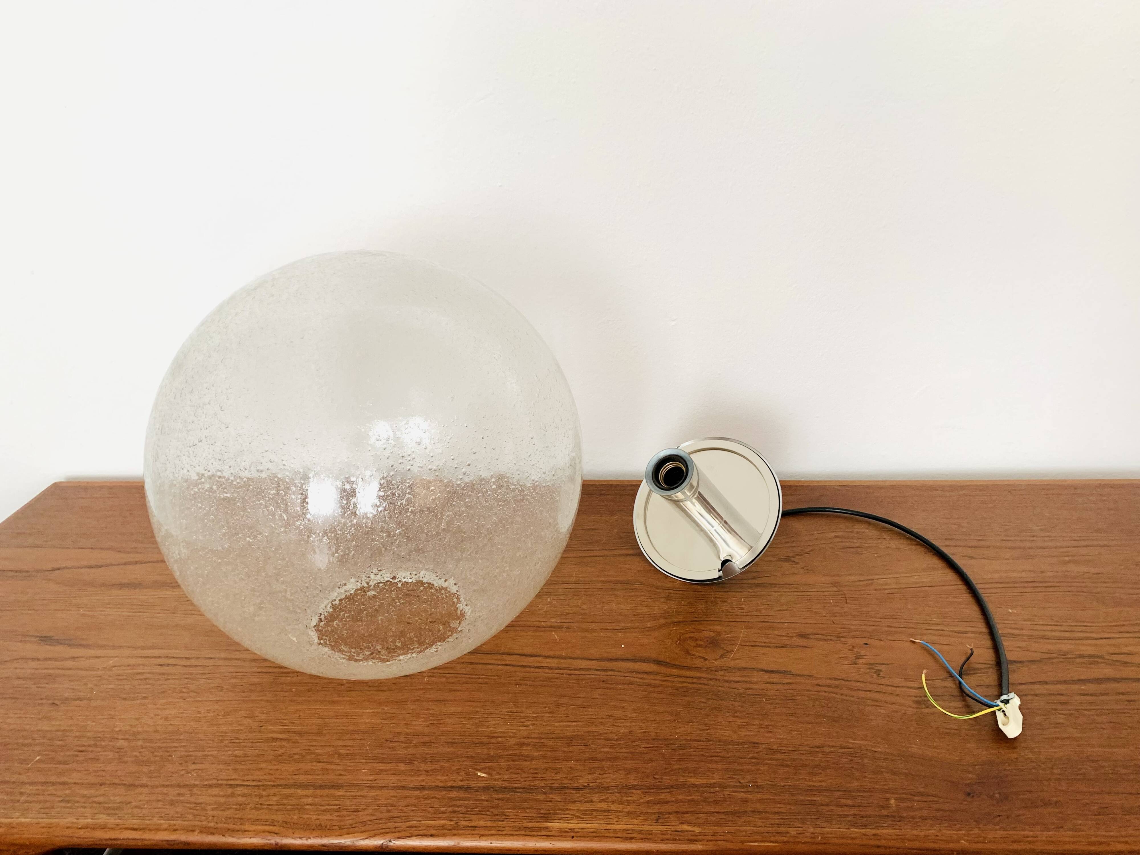 Large bubble glass pendant lamp by Peill and Putzler