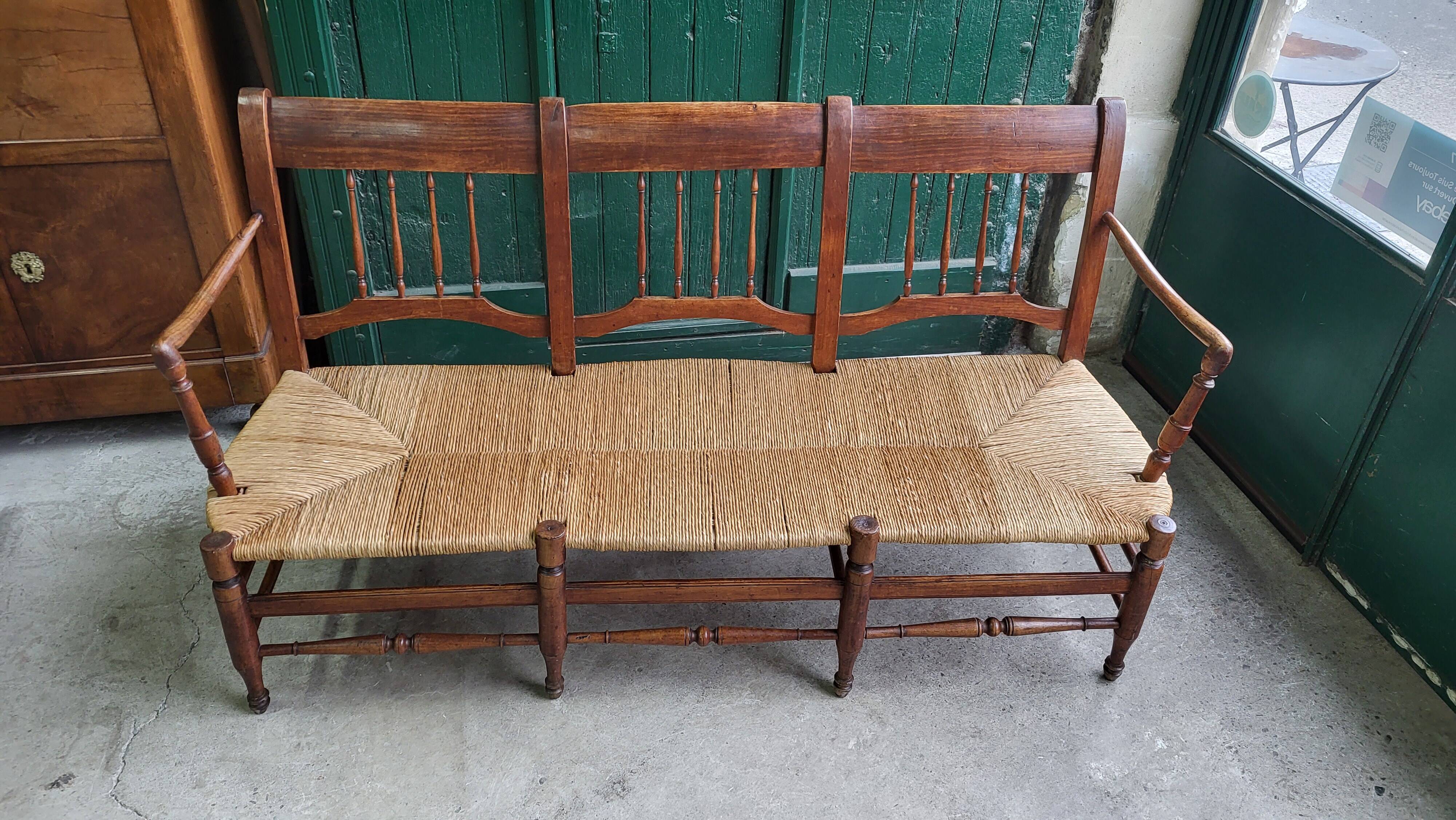 THREE-SEATER STRAW BANQUETTE PROVENCAL RADASSIER