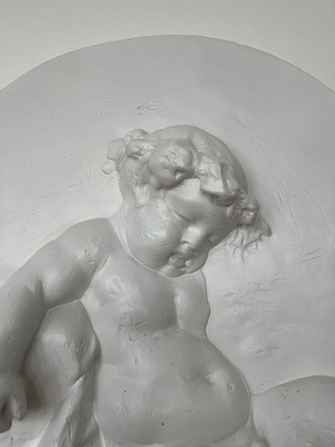 Bas relief sculpture plâtre mythologique « Faune » 
