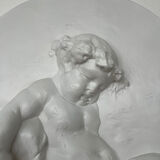 Bas relief sculpture plâtre mythologique « Faune » 