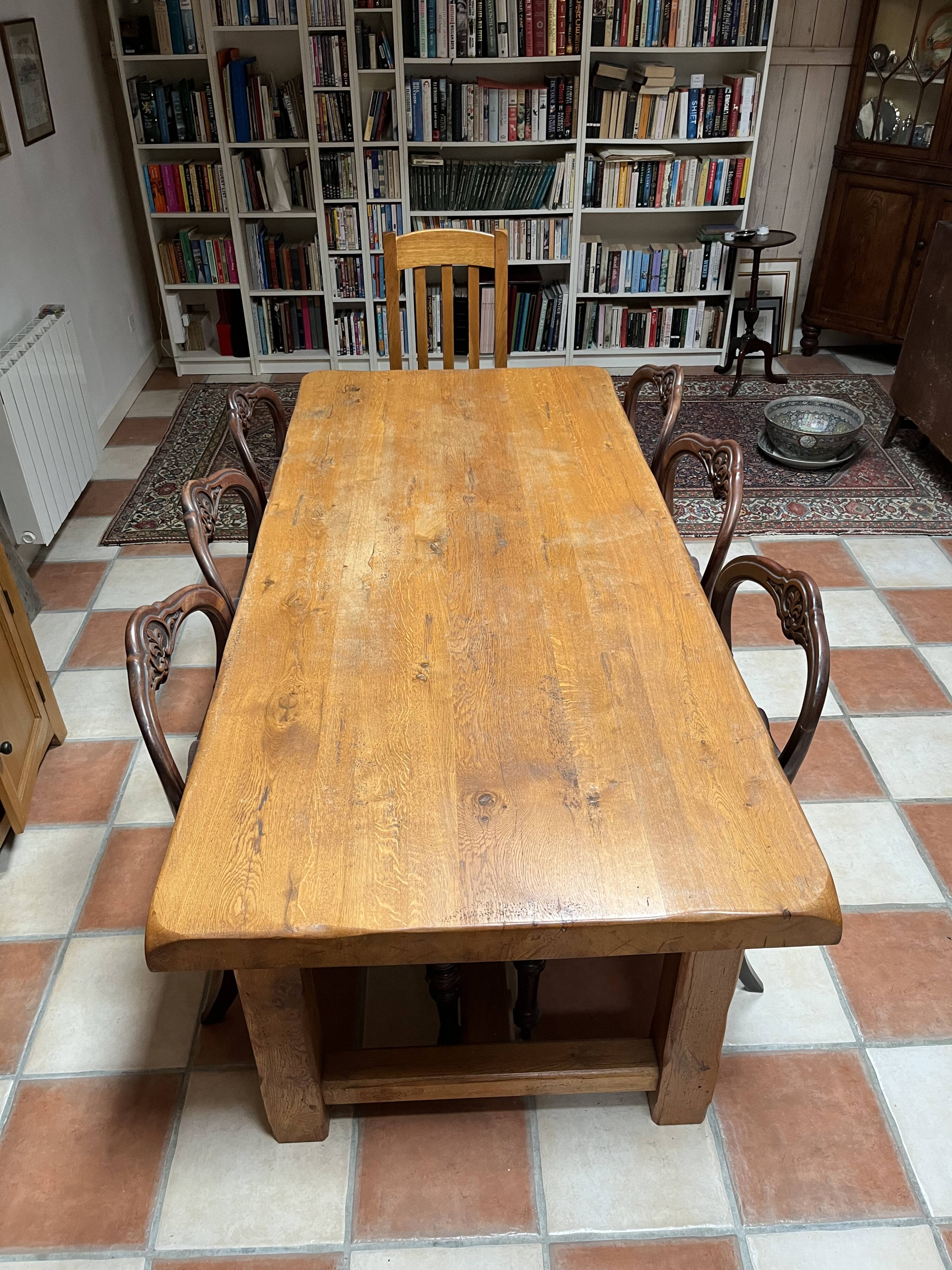 Solid wood farmhouse table