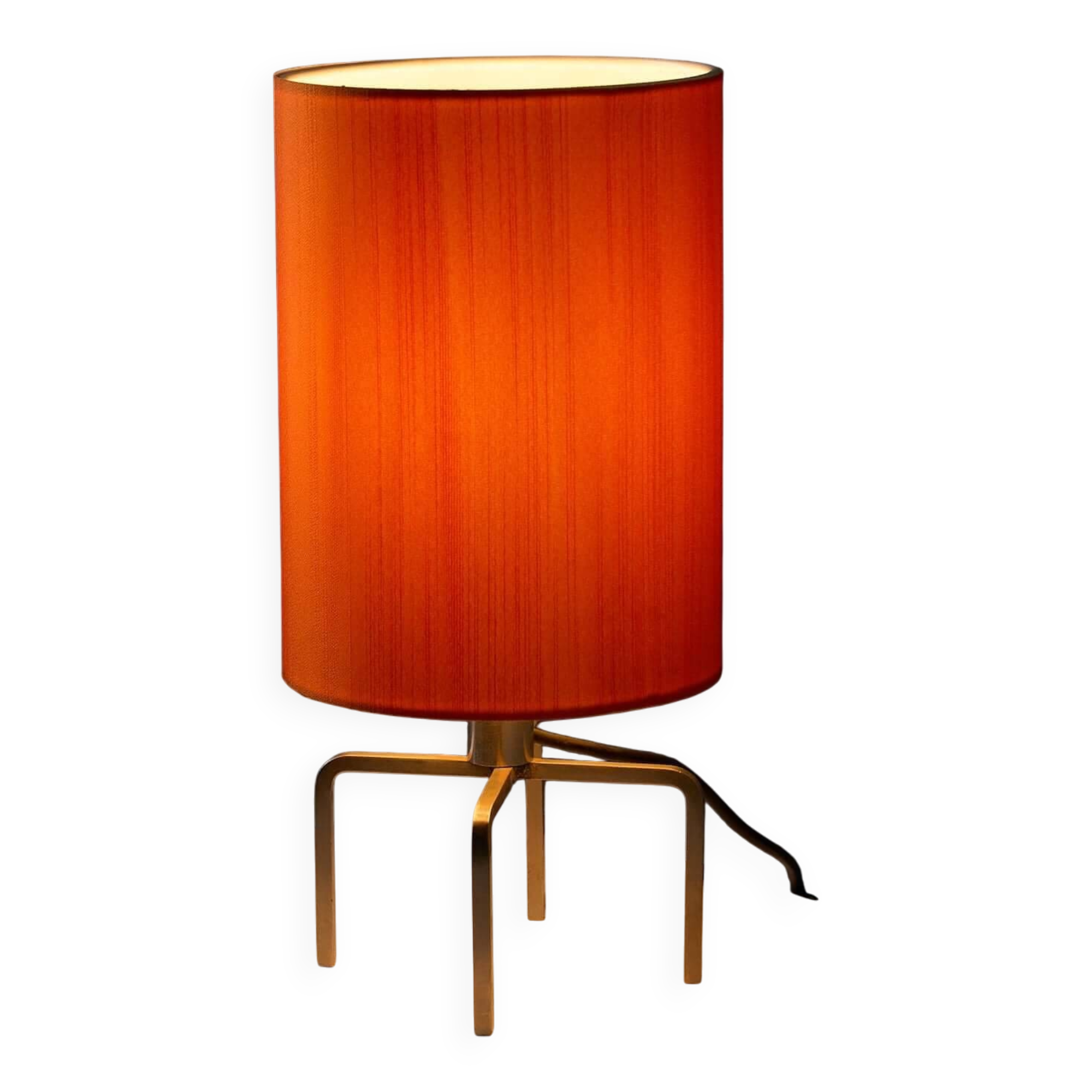 Mid-century Artiforte table lamp with orange textile shade, Netherlands, 1950s