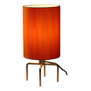 Mid-century Artiforte table lamp with orange textile shade, Netherlands, 1950s