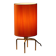 Mid-century Artiforte table lamp with orange textile shade, Netherlands, 1950s