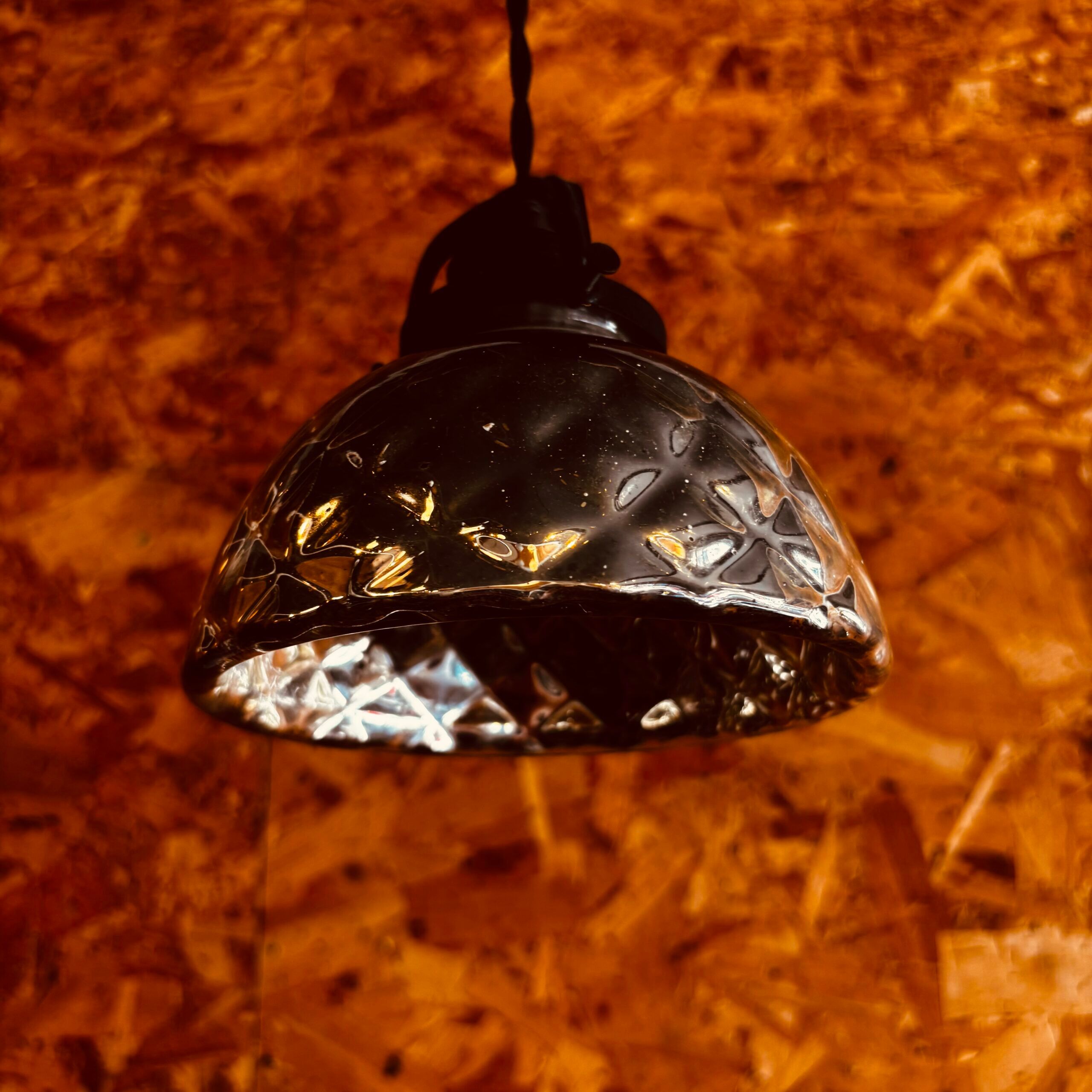 Pair of double-sided mercury glass pendants