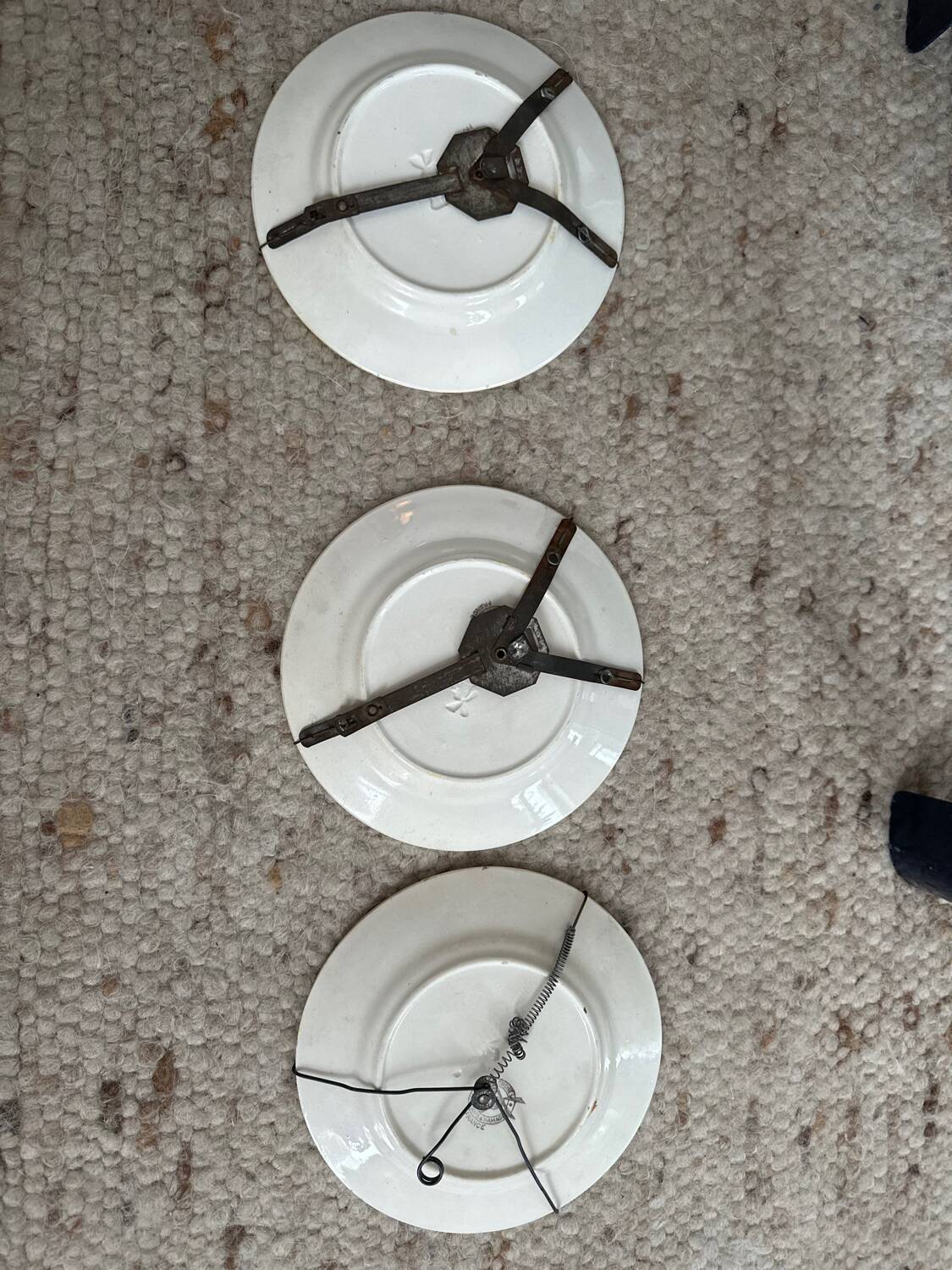 Trio assiettes barbotines poire