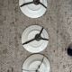 Trio assiettes barbotines poire