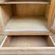 Renovated art deco sideboard in solid raw oak and gray marble 186cm