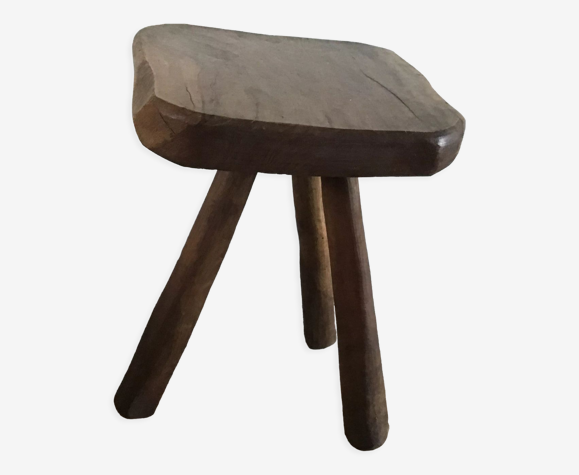Tabouret tripode rustique bois