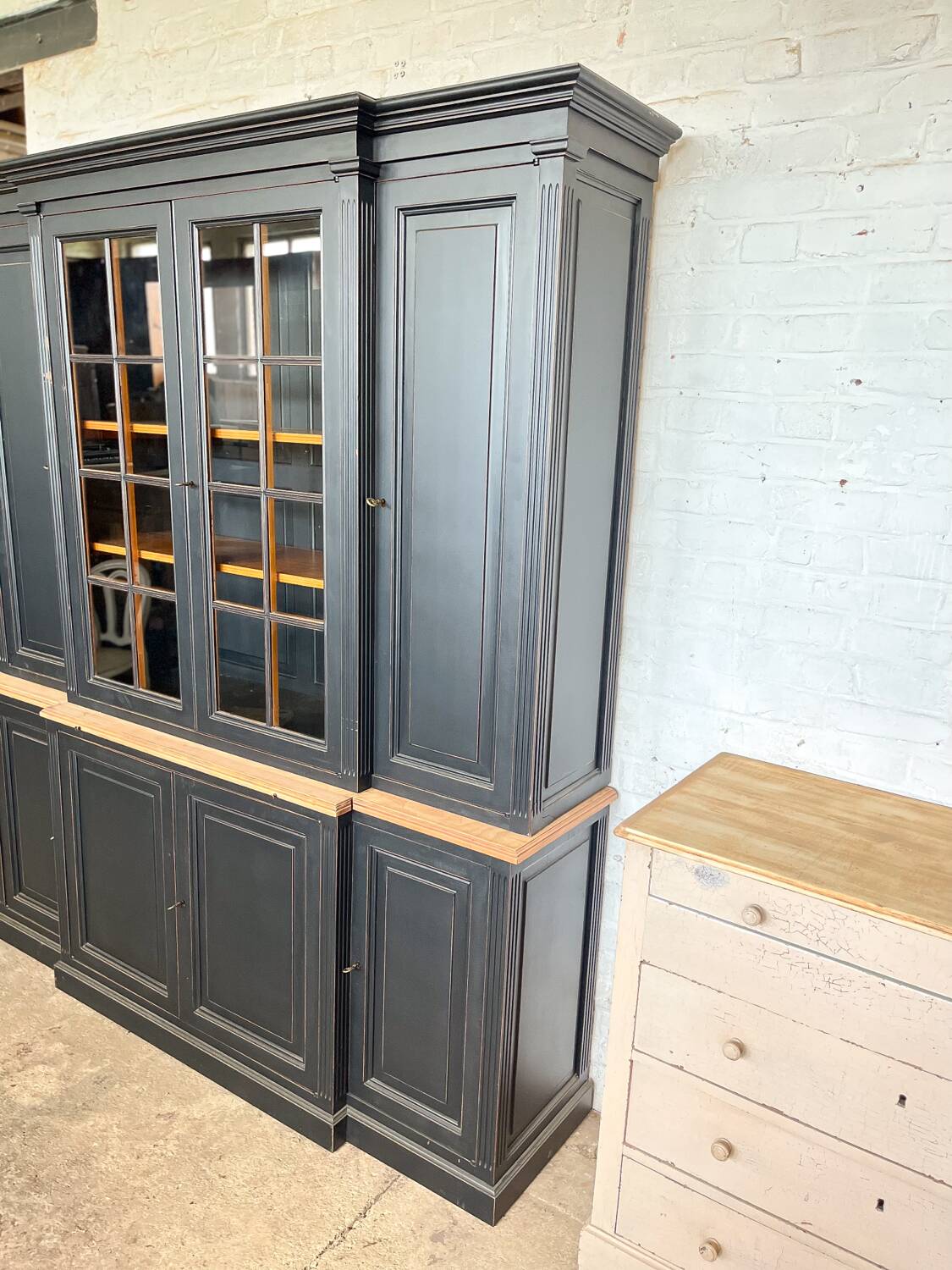 Old dresser / bookcase with black patina