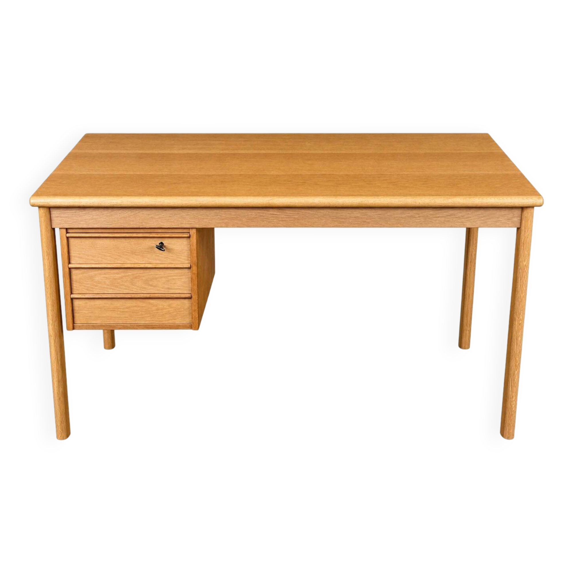 1960s 1970s Oak Writing Desk Sliding Top by Peter Løvig Nielsen for Løvig