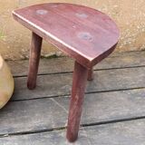 old wooden shepherd's stool tripod half-moon