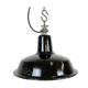 Industrial Black Enamel Hanging Lamp from Reluma, 1950s