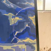 Peinture XL jarre bleue Saunière Audouze