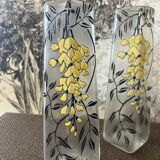 Pair of Flower Vases Signed Jem (legras)