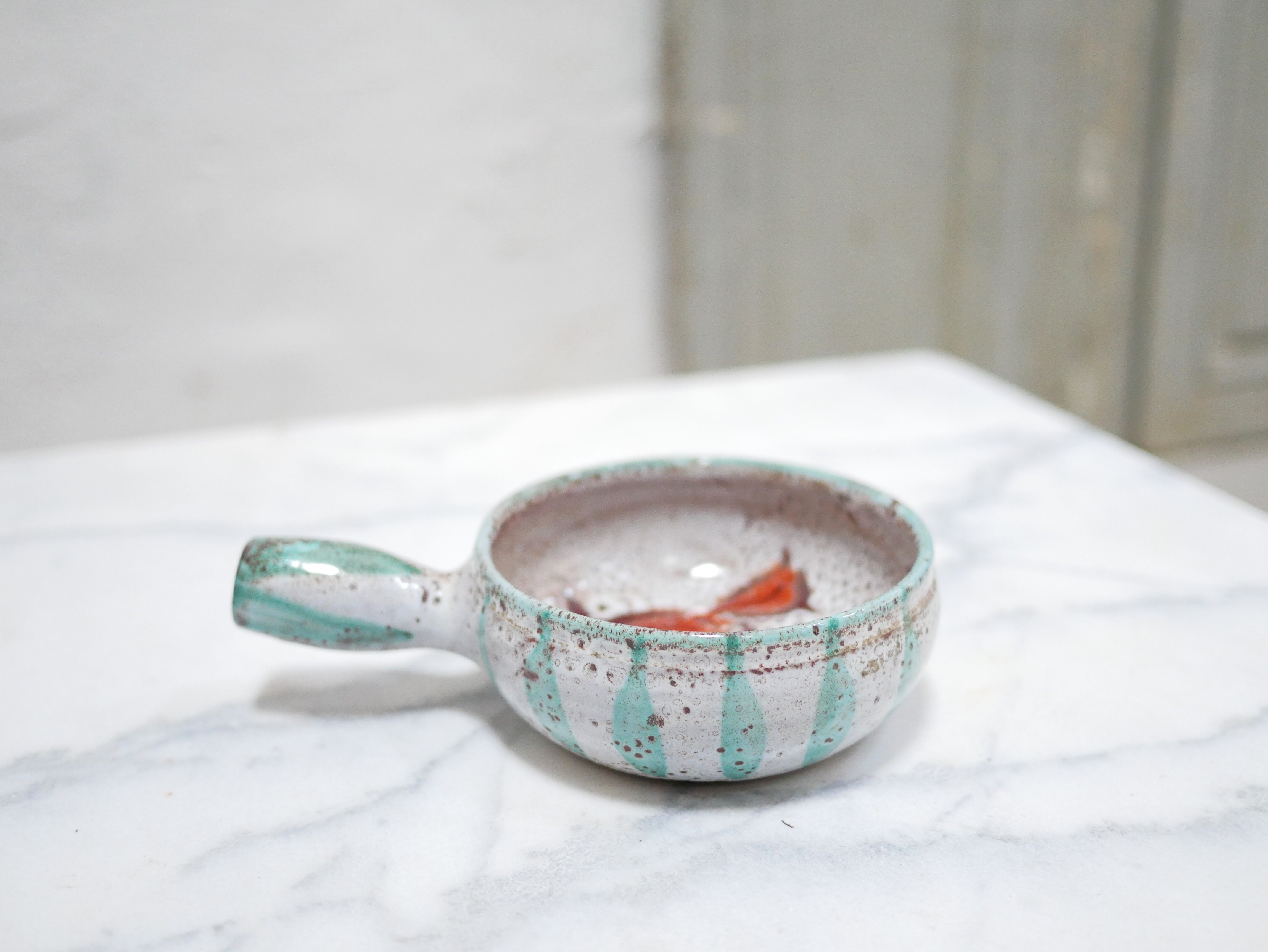 Caquelon vintage ceramic cup, Vallauris, France