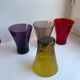 Set of 4 colorful design water glasses 70s