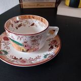 Ancienne tasse à café porcelaine Sarreguemines et Digoin.