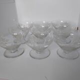 Engraved glass champagne glasses