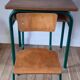 Children's desk and school chair with inkwell 30-40s