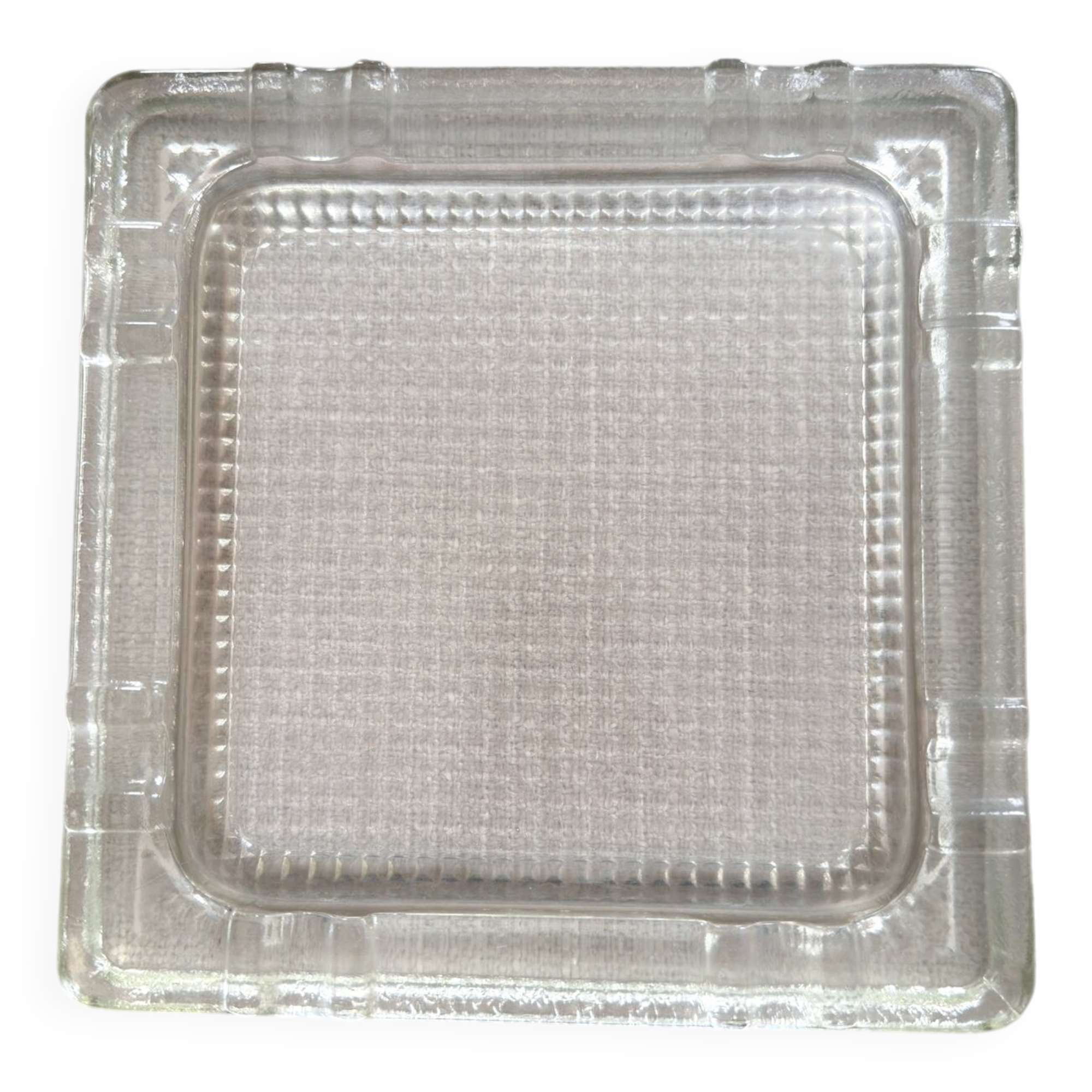 Large ashtray, pocket emptier, modernist glass paving from the 1960s.