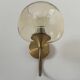 Pair of vintage wall lights in brass and smoked glass, France, 1970.