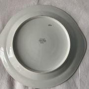 Cake service 6 dessert plates and 2 dishes Georges Boyer porcelain Limoges 1950