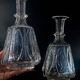 Two Le Creusot wine carafes (Baccarat) 19th century. Leaves