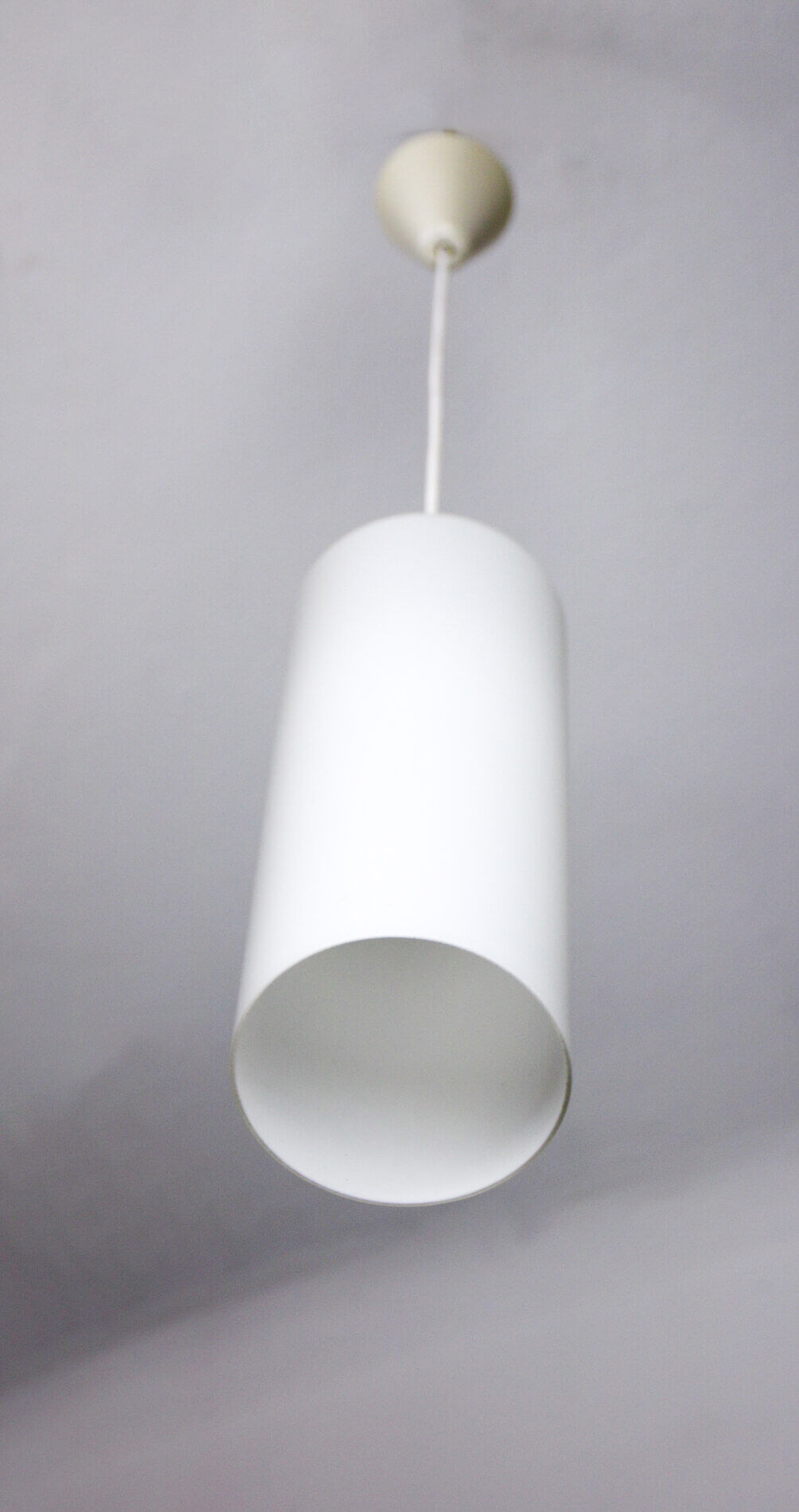 Pair of vintage Danish opaline glass hanging light