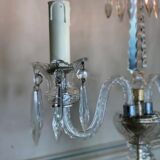 Pair of girandoles in cut crystal