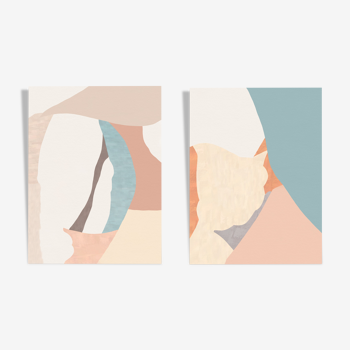 Set of 2 art prints, Pastel