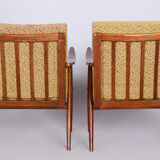 Pair of Mid-Century Beech Armchairs Made By ÚLUV, Revived Polish, Czechia, 1960s