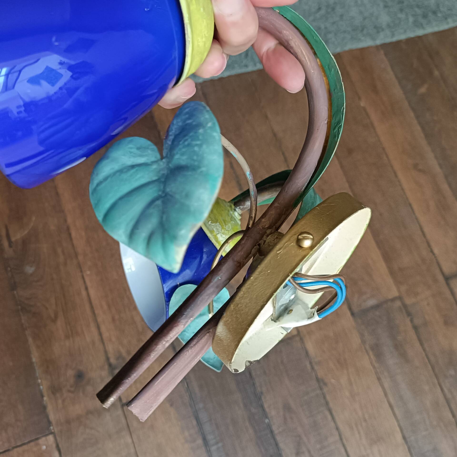 Colourful vintage two-arm wall light
