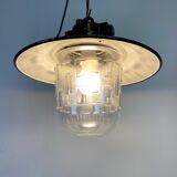 Vintage industrial factory hanging light, 1970s