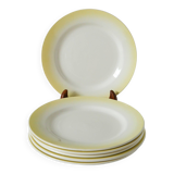 Set of 6 Tie & Dye yellow dessert plates, 1960