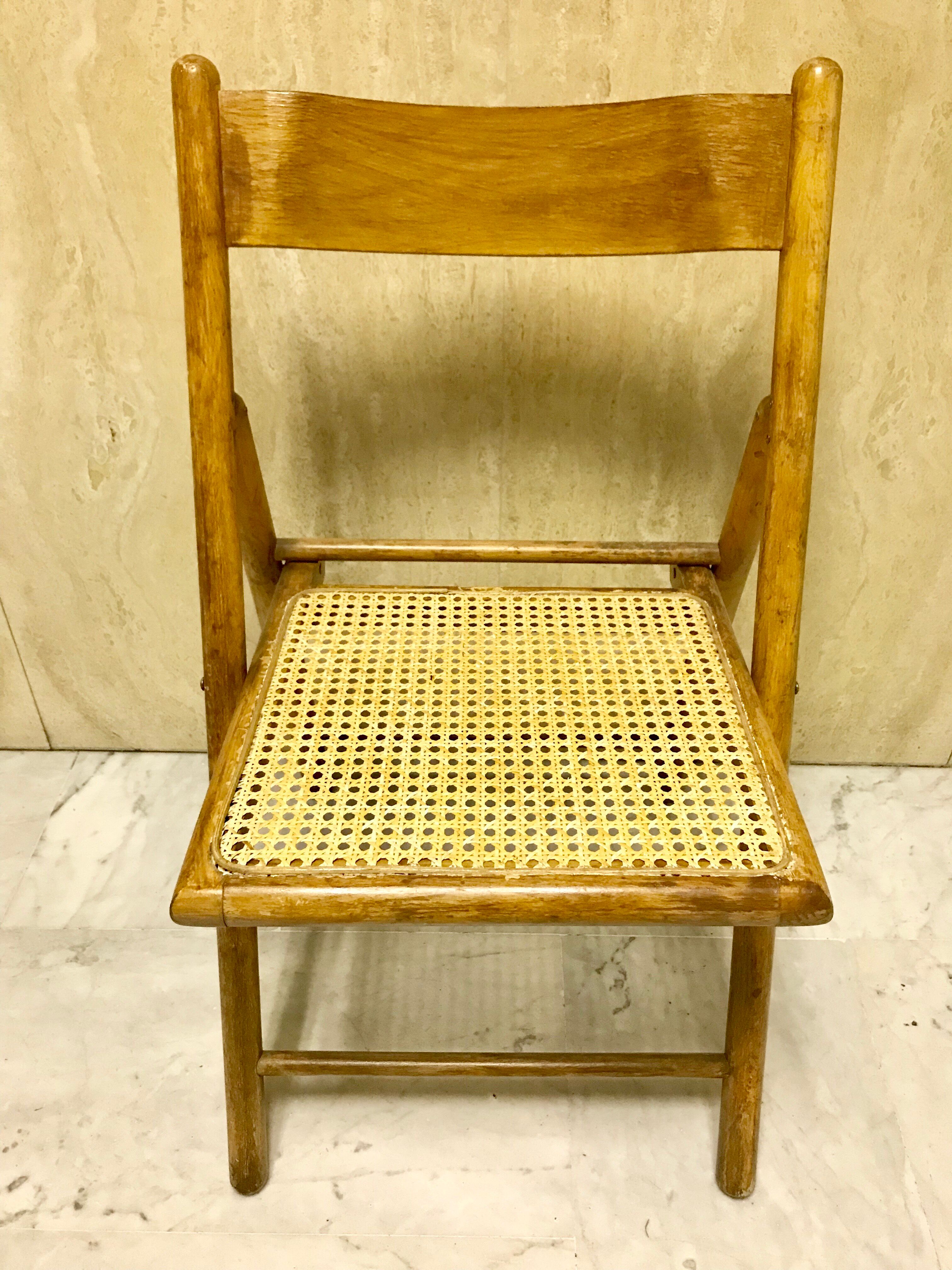 Duo of canned folding chairs