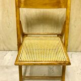 Duo of canned folding chairs