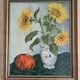 Sunflower and pumpkin painting signed J. Dubuc Berteaux