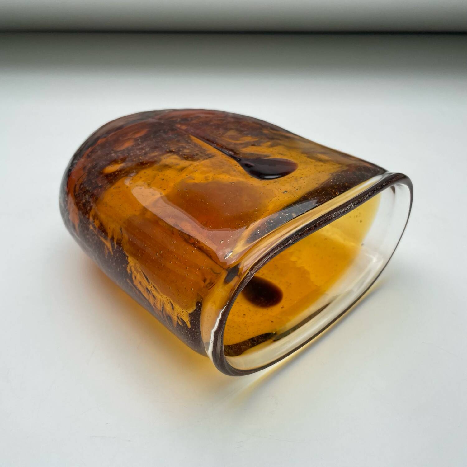 Amber blown glass vase