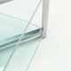 Two-tier glass side table with aluminium frame