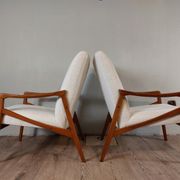 Pair of Jiroutek armchairs by Interier Praha, Vintage Czech 1960s