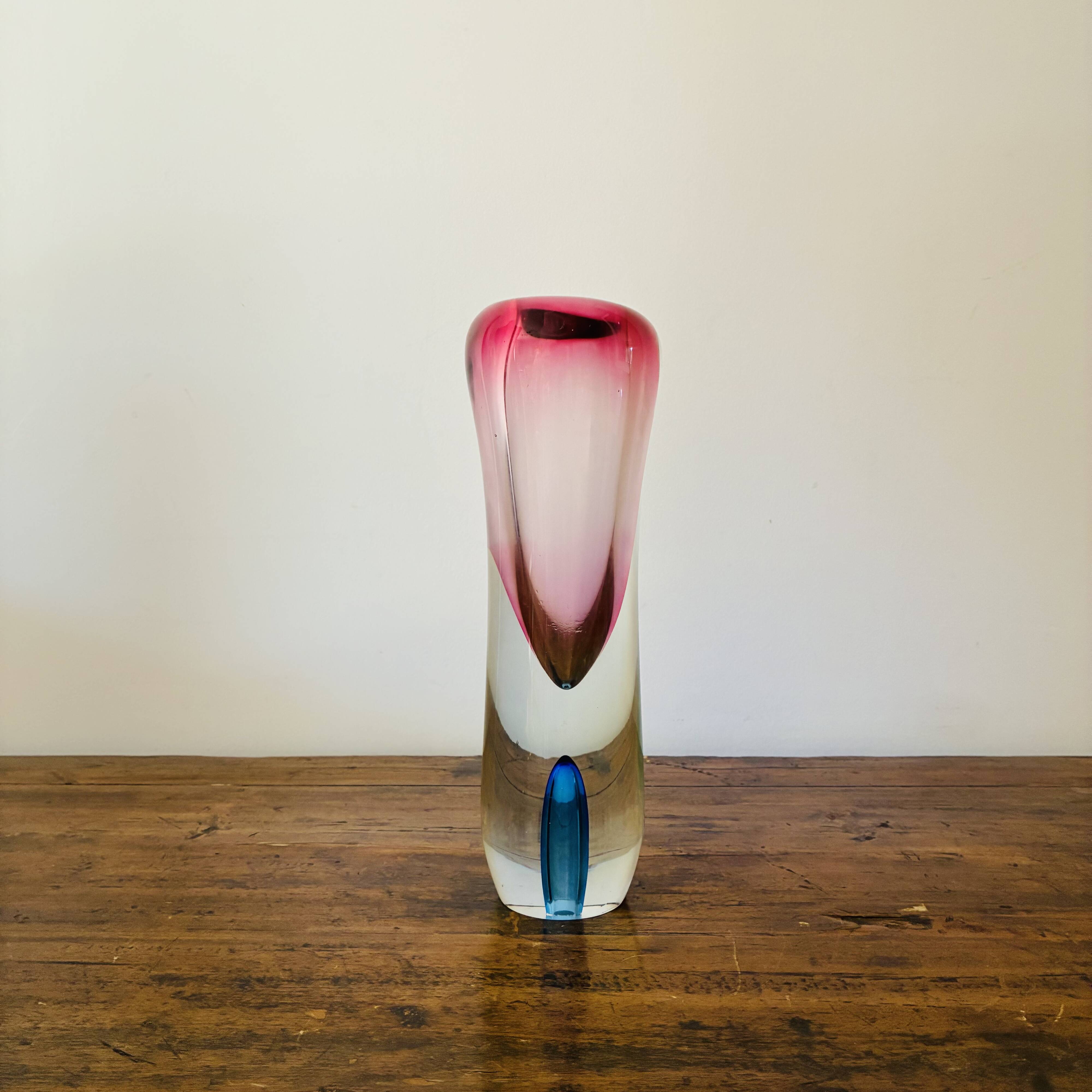 Vase en verre sommerso de Murano, années 1960, dans le style de Flavio Poli