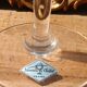 Large tasting glass with an old golden coat of arms – signed Jeanne Châtel
