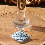Grand verre de dégustation ancien blason doré – signé Jeanne Châtel