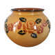 Ceramic vase enamelled yellow mustard ball shape