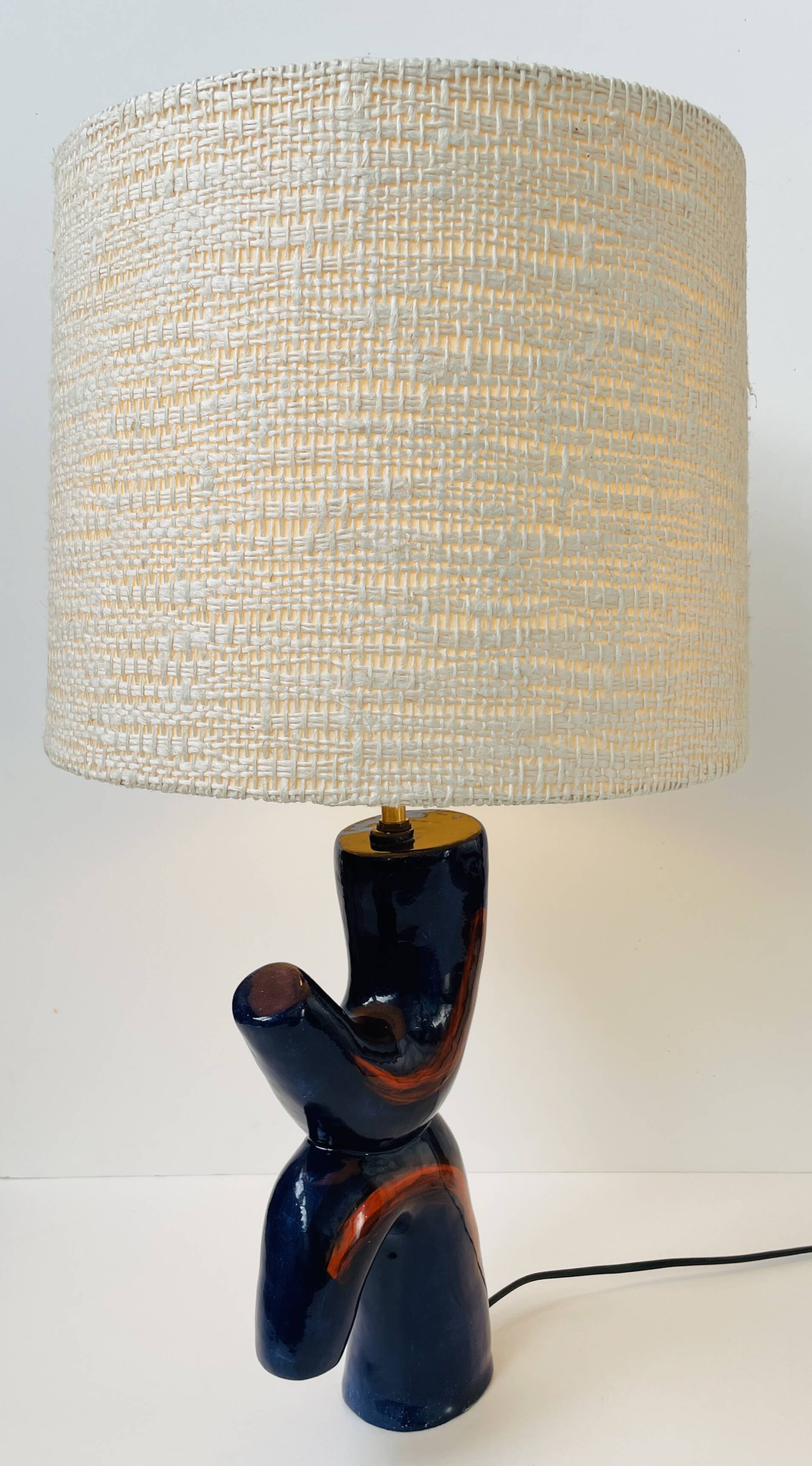 Ceramic lamp, free form, sculptural, 1960-70, Vallauris style.